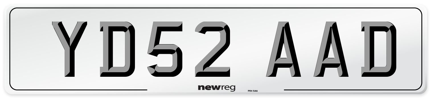 YD52 AAD Number Plate from New Reg